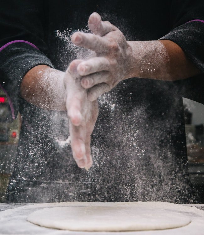 Mix together masa flour, baking powder, salt, and broth in a bowl. You can use chicken, beef on your preferences. Stir ingredients together until the dough holds together well. Your dough is ready to use when ingredients are completely mixed.